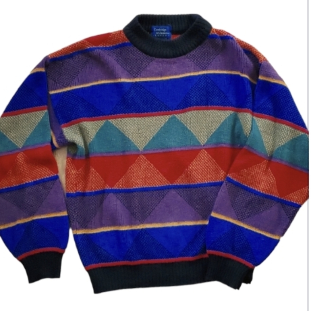 Cambridge Classic Multicolor Wool Blend‎ Italian Vintage Sweater Womans Size S